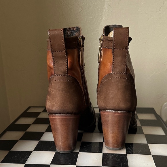 Brown Leather and snake skin elegant Cuadra Ankle Boots - Picture 4 of 5